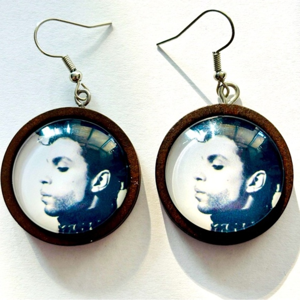 Prince Chunky Wood Earrings, 25mm